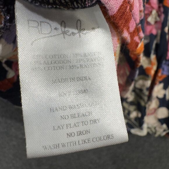 Anthropologie RD + Koko Blouse Women's Small Black Floral Peasant Emboridered - Picture 7 of 8